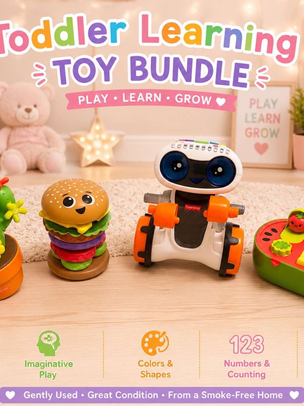 Fisher-Price White, Orange & Blue Interactive Learning Robot